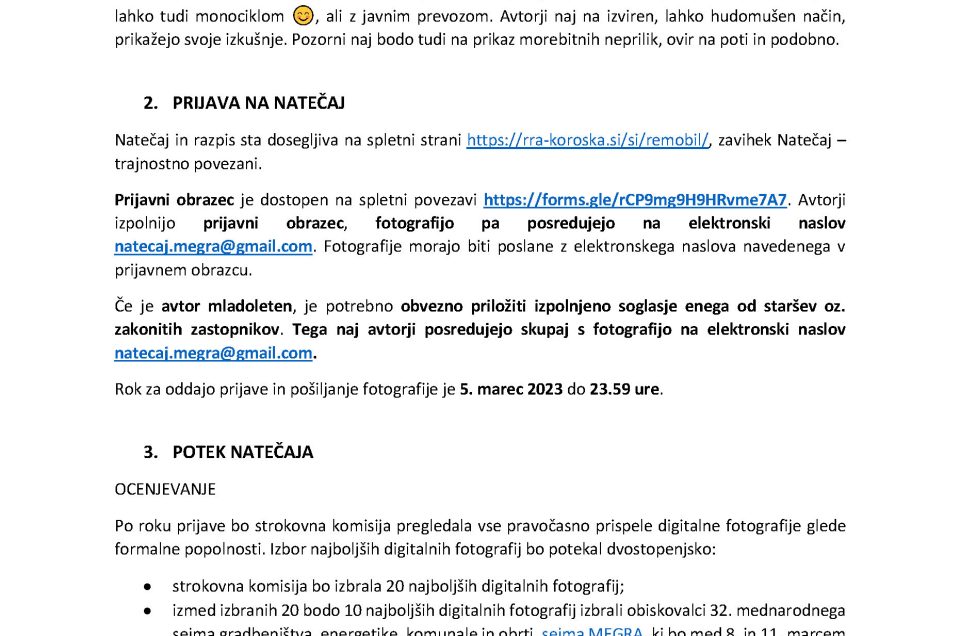 Trajnostno povezani - natečaj za najboljše digitalne fotografije na temo trajnostne mobilnosti